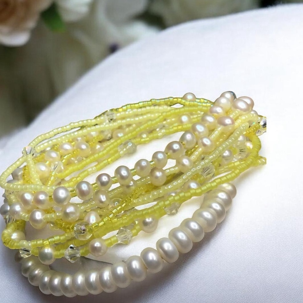 🌺11 Vintage Genuine Pearl & Japanese Seed Bead Bracelets